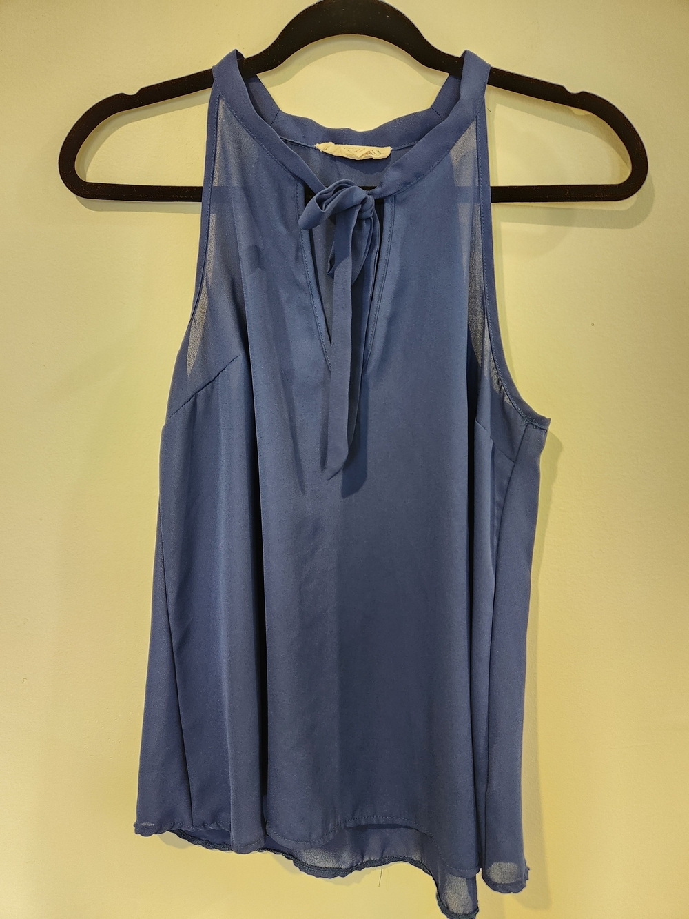 Pink Rose Blue Tie-Neck Halter Camisole